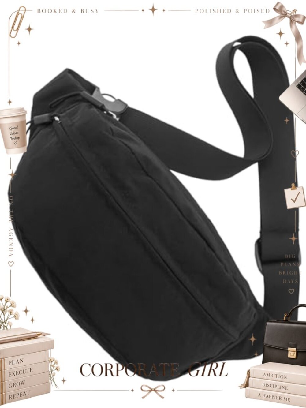 Water-Resistant Nylon Crossbody Belt Bag Adjustable Strap Anti-Theft Fanny Pack